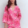 Cleo Linen Top Pink, Daisy Blossom Cleo Linen Top Pink, Daisy Blossom