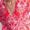 Cleo Linen Top Red, Ornamental Garden Mono Cleo Linen Top Red, Ornamental Garden Mono