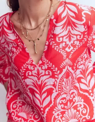 Cleo Linen Top Red, Ornamental Garden Mono