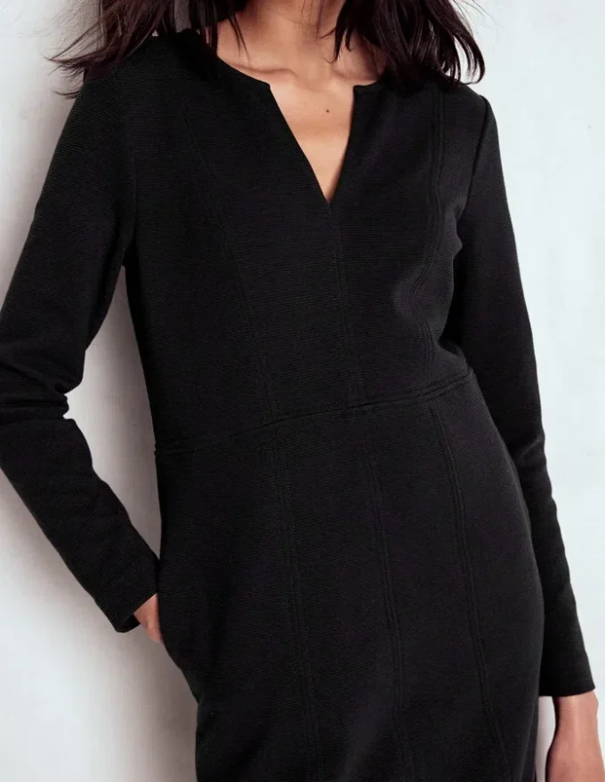 Colette Ottoman Shift Dress Black Colette Ottoman Shift Dress Black