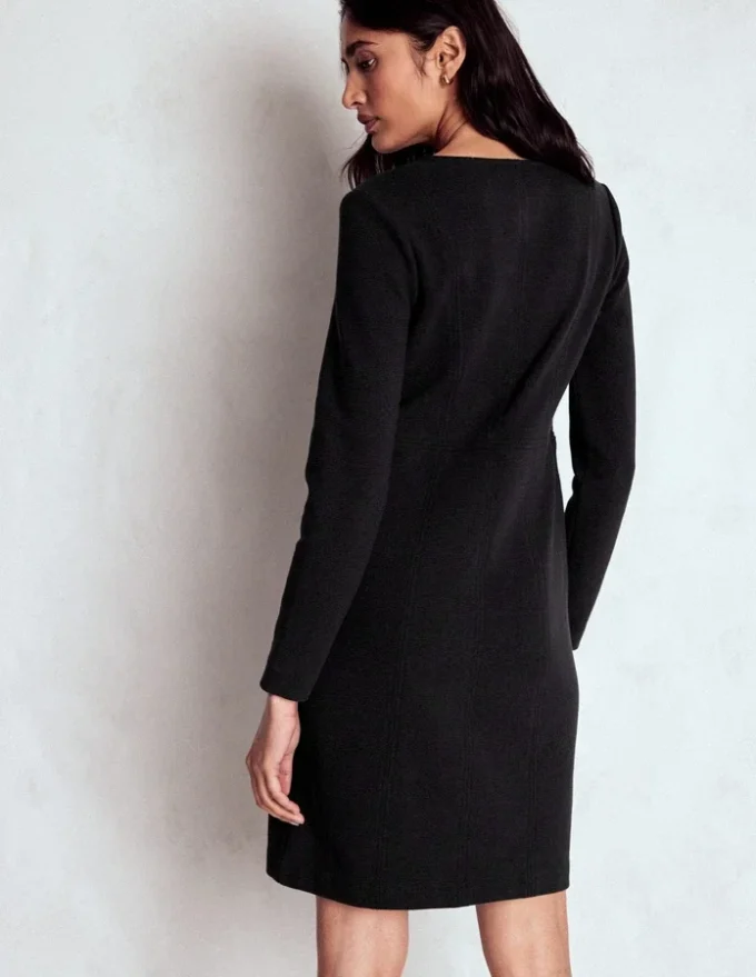 Colette Ottoman Shift Dress Black Colette Ottoman Shift Dress Black