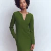 Colette Ottoman Shift Dress Green Fir Colette Ottoman Shift Dress Green Fir