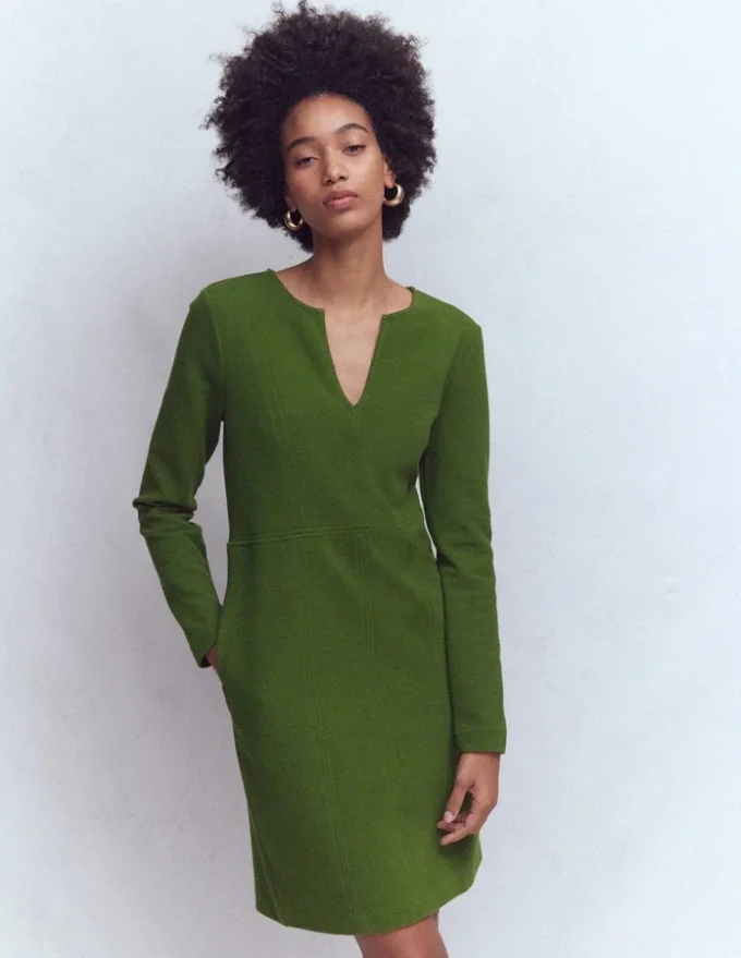 Colette Ottoman Shift Dress Green Fir Colette Ottoman Shift Dress Green Fir