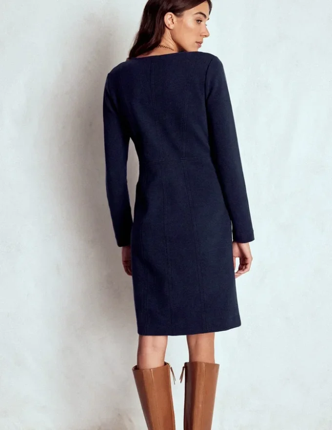 Colette Ottoman Shift Dress Navy Colette Ottoman Shift Dress Navy