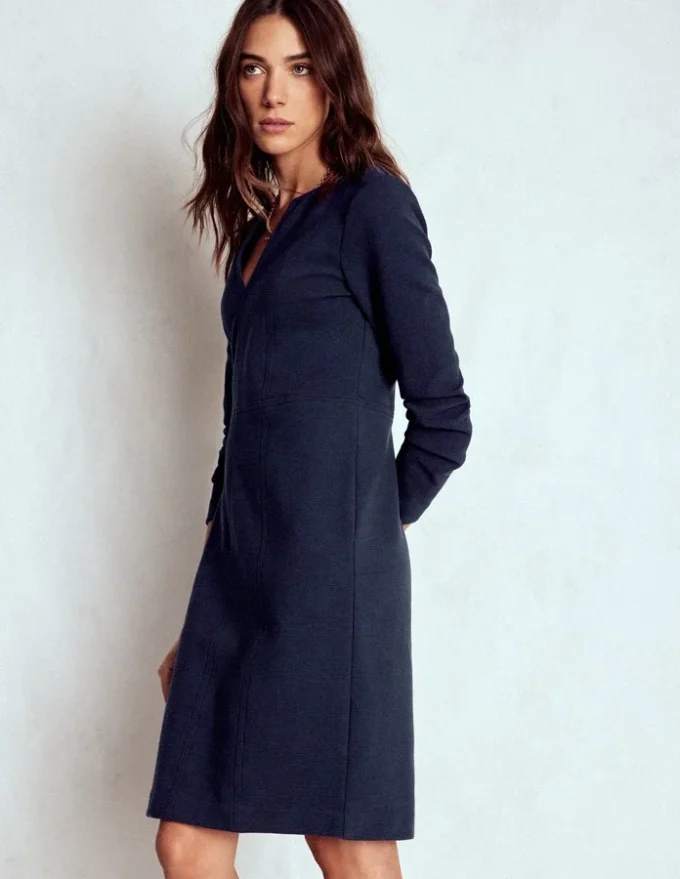 Colette Ottoman Shift Dress Navy Colette Ottoman Shift Dress Navy