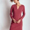 Colette Ottoman Shift Dress Ruby Red
