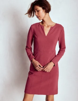 Colette Ottoman Shift Dress Ruby Red