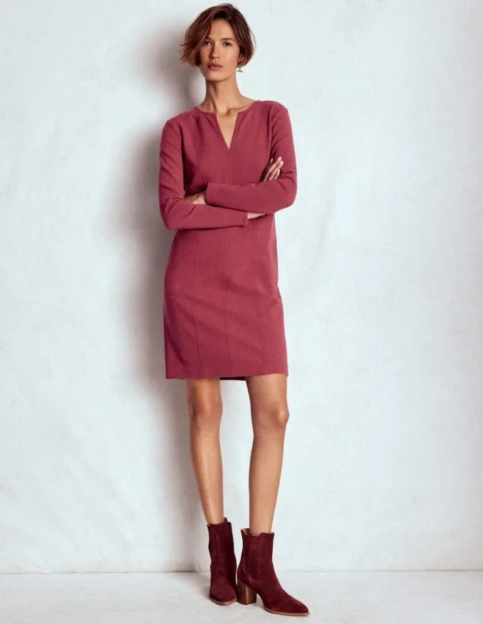 Colette Ottoman Shift Dress Ruby Red