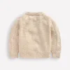 Collared Cable Zip-up Ecru Marl