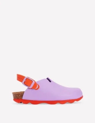 Colourblock Clogs VIOLET TULIP/ HOT CORAL