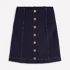 Contrast Stitch Ponte Skirt Navy Contrast Stitch Ponte Skirt Navy