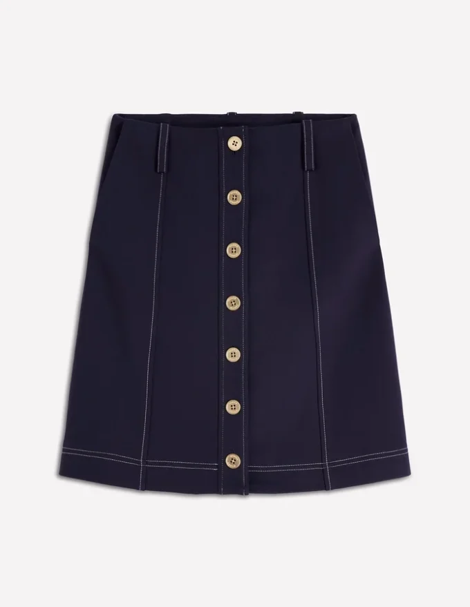 Contrast Stitch Ponte Skirt Navy Contrast Stitch Ponte Skirt Navy