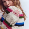 Cotton Cable Jumper Warm Ivory, Rainbow Cotton Cable Jumper Warm Ivory, Rainbow