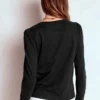 Cotton Crew Long Sleeve Top Black Cotton Crew Long Sleeve Top Black