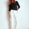 Cotton Crew Long Sleeve Top Black Cotton Crew Long Sleeve Top Black