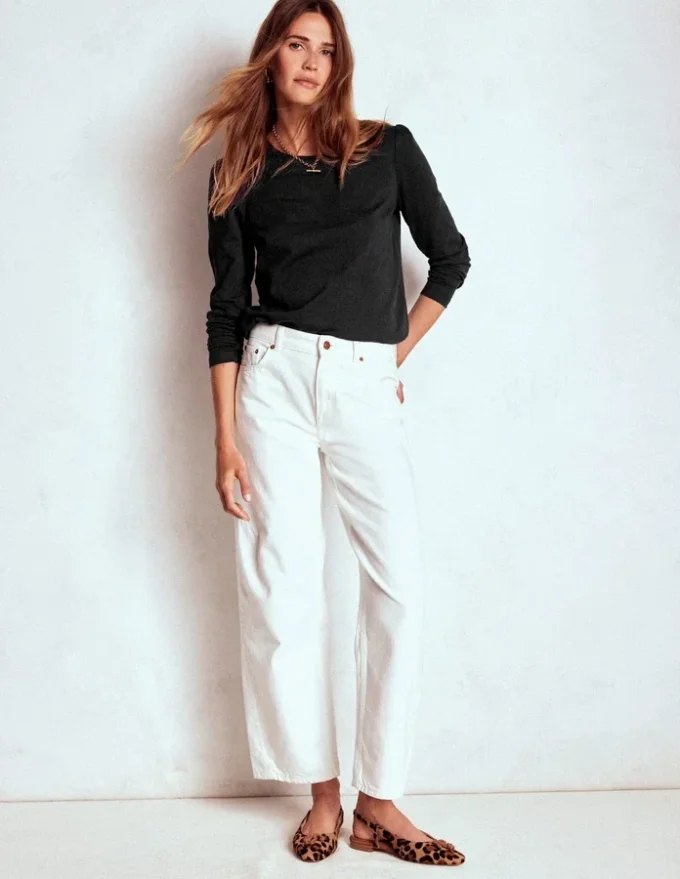 Cotton Crew Long Sleeve Top Black Cotton Crew Long Sleeve Top Black