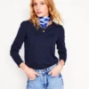 Cotton Crew Long Sleeve Top Navy Cotton Crew Long Sleeve Top Navy