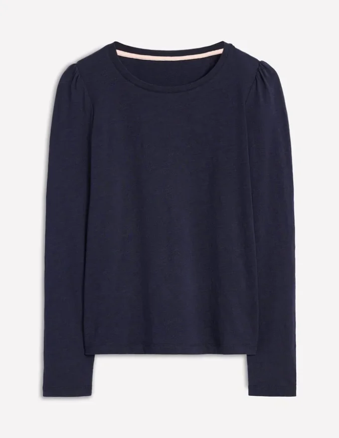 Cotton Crew Long Sleeve Top Navy Cotton Crew Long Sleeve Top Navy
