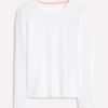 Cotton Crew Long Sleeve Top White Cotton Crew Long Sleeve Top White