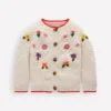 Cotton Embroidered Cardigan Ecru Flowers Cotton Embroidered Cardigan Ecru Flowers