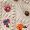 Cotton Embroidered Cardigan Ecru Flowers Cotton Embroidered Cardigan Ecru Flowers