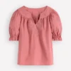 Cotton Embroidered Yoke Top Vintage Rose Embroidered Cotton Embroidered Yoke Top Vintage Rose Embroidered