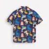 Cotton Linen Shirt College Navy Multi Sharks