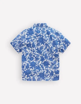 Cotton Linen Shirt Jungle Woodblock