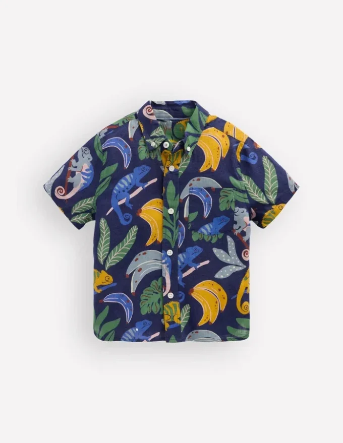 Cotton Linen Shirt Multi Chameleon
