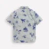 Cotton Linen Shirt Stripe Seaside