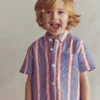 Cotton Linen Shirt Triple Stripe