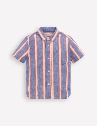 Cotton Linen Shirt Triple Stripe