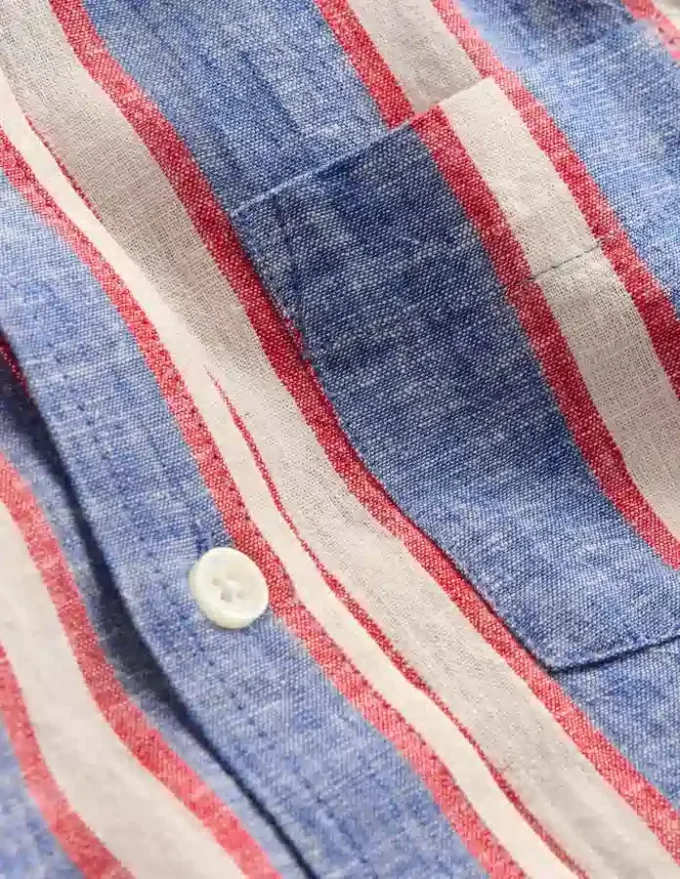 Cotton Linen Shirt Triple Stripe