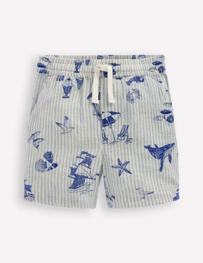 Cotton Linen Shorts Beach Front Cotton Linen Shorts Beach Front