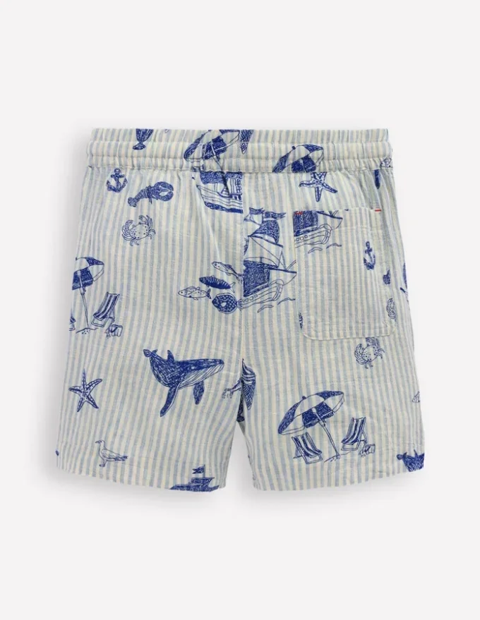 Cotton Linen Shorts Beach Front Cotton Linen Shorts Beach Front