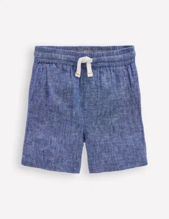 Cotton Linen Shorts Chambray