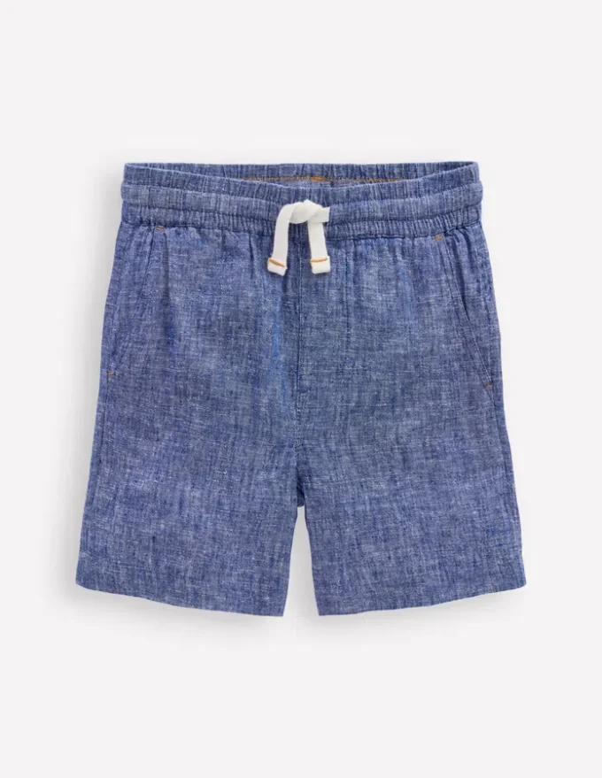 Cotton Linen Shorts Chambray