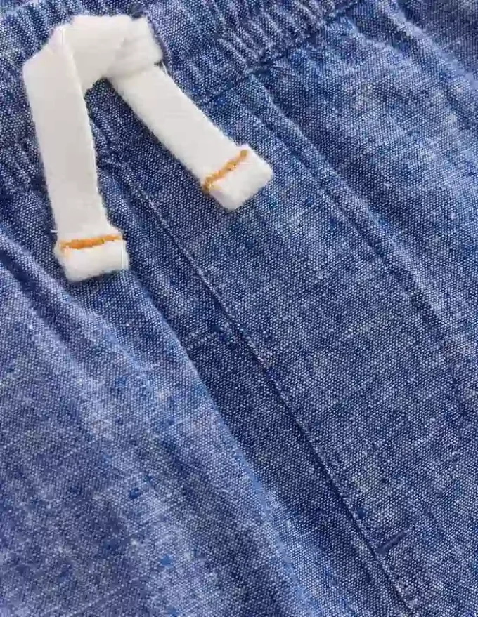 Cotton Linen Shorts Chambray