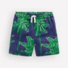 Cotton Linen Shorts Green Palm Trees Cotton Linen Shorts Green Palm Trees