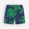Cotton Linen Shorts Green Palm Trees Cotton Linen Shorts Green Palm Trees