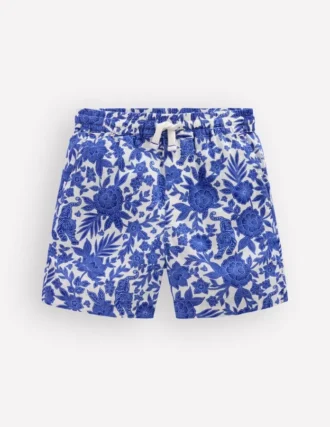 Cotton Linen Shorts Jungle Woodblock