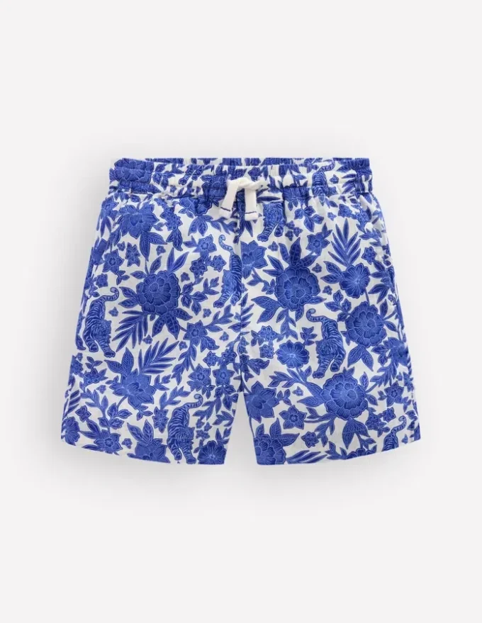 Cotton Linen Shorts Jungle Woodblock Cotton Linen Shorts Jungle Woodblock