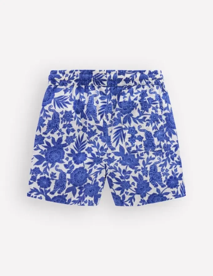 Cotton Linen Shorts Jungle Woodblock Cotton Linen Shorts Jungle Woodblock