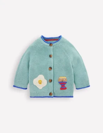 Cotton Logo Cardigan Aquifer Dippy Eggs