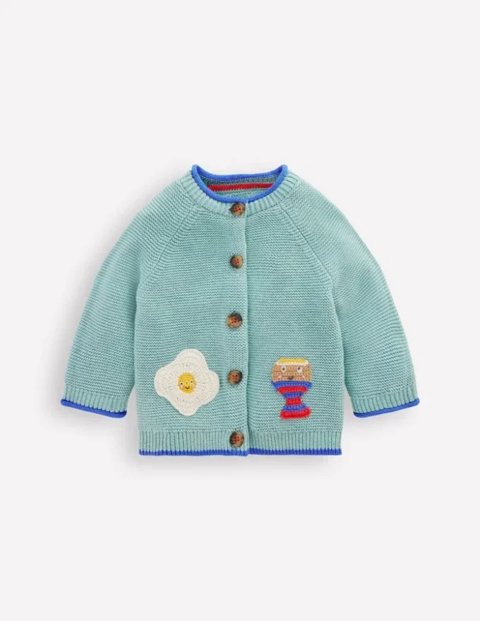 Cotton Logo Cardigan Aquifer Dippy Eggs