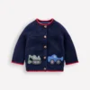 Cotton Logo Cardigan College Navy Construction Cotton Logo Cardigan College Navy Construction