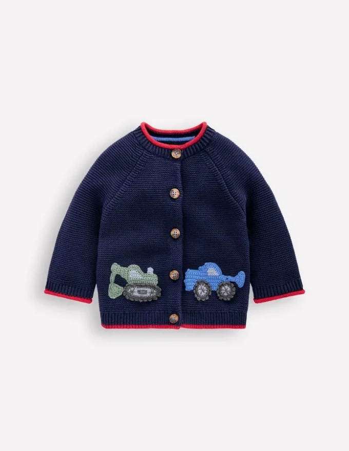Cotton Logo Cardigan College Navy Construction Cotton Logo Cardigan College Navy Construction