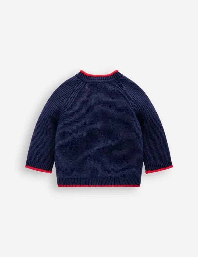 Cotton Logo Cardigan College Navy Construction Cotton Logo Cardigan College Navy Construction