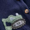 Cotton Logo Cardigan College Navy Construction Cotton Logo Cardigan College Navy Construction