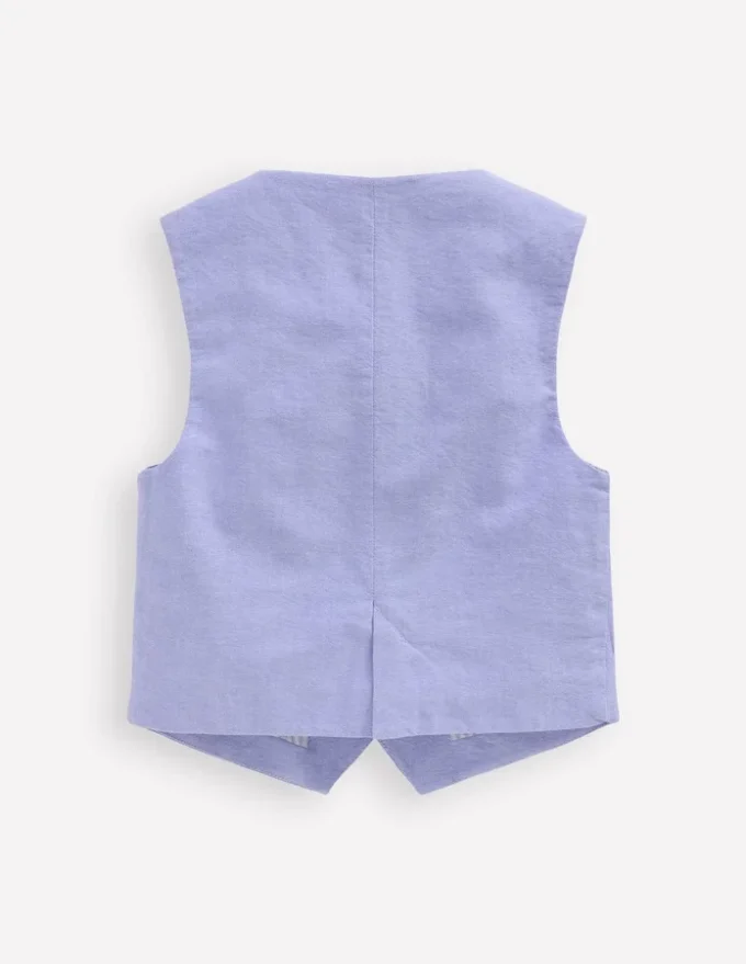 Cotton Oxford Waistcoat Blue Oxford